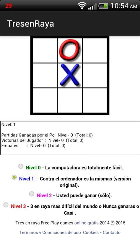 Juego de 3 en Raya para Android y Tablet