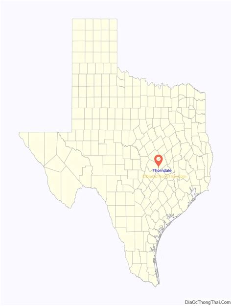 Map of Thorndale city, Texas