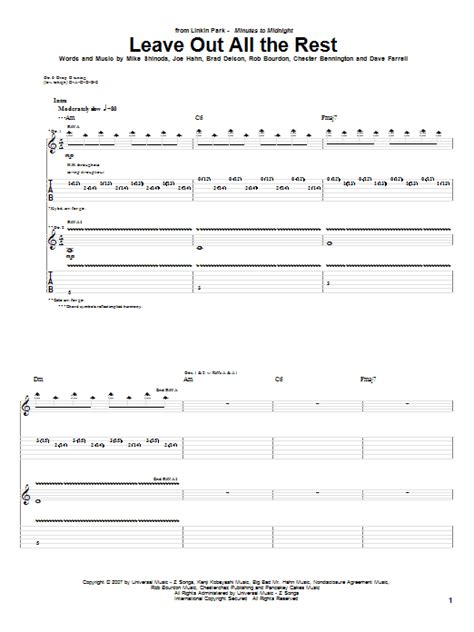 Leave Out All The Rest by Linkin Park - Guitar Tab - Guitar Instructor