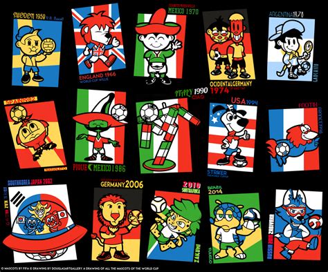 All FIFA World Cup Mascots (Until this Moment) by DouglasArtGallery on DeviantArt