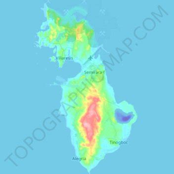 Semirara Island topographic map, elevation, terrain