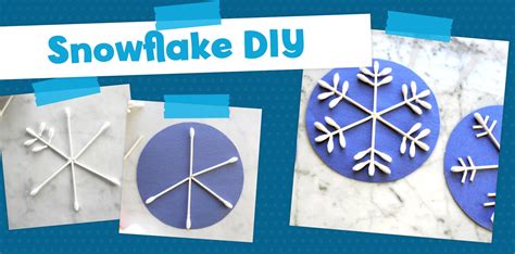 Cotton Swab Snowflake Craft - This snow day craft for kids using everyday household supplies ...