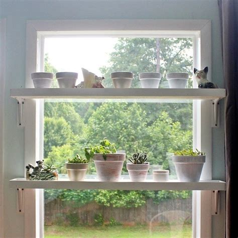 DIY Window Plant Shelf - | Kitchen window shelves, Window plants, Window plant shelf