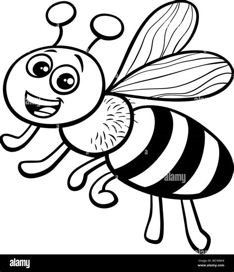 Cartoon Bee Black And White