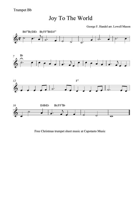 Joy To The World - George F. Handel Arr. Lowell Mason printable pdf download