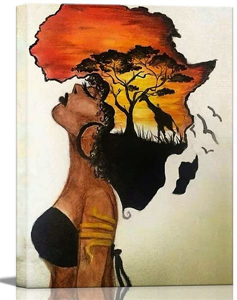 Buy Framed African American Wall Art Home African Woman s Canvas ...