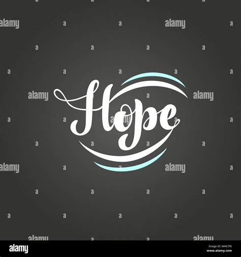 Vector illustration with hand lettering - Hope. White text on a black background. For web site ...