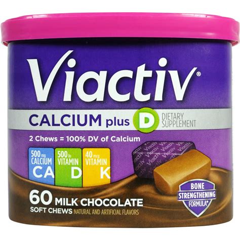 Viactiv Calcium Chews Milk Chocolate, 60 ct - Walmart.com - Walmart.com