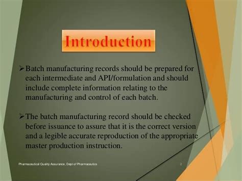 Batch Manufacturing Record – Pharmaceutical Guidelines | Records ...