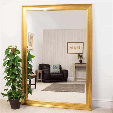 Extra Large Gold Coloured Modern Big Leaner Wall Mirror New 5055781817953 | eBay