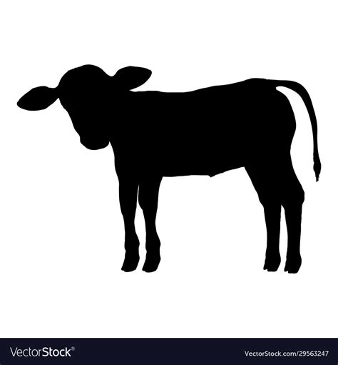 Little calf silhouette cattle Royalty Free Vector Image