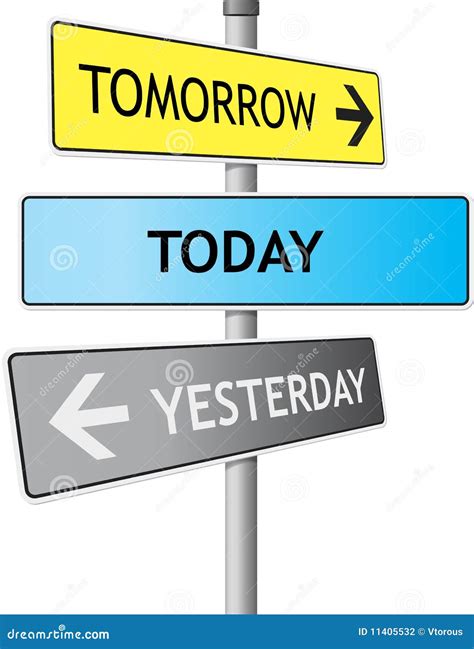 Tomorrow, Today And Yesterday Road Sign Royalty-Free Stock Photo ...