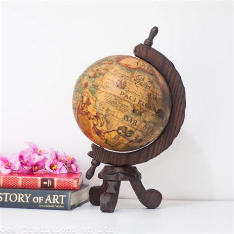 World Globe: Vintage Antique Style World Globe by CozyTraditions