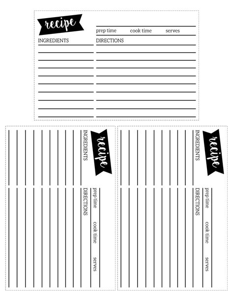 Free Recipe Card Template Printable - Paper Trail Design