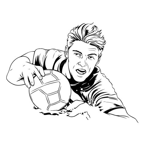 Premium Vector | Soccer player with ball vector illustration ready for vinyl cutting