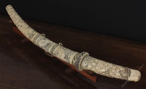 Antiques Atlas - Carved Ivory Japanese Wakizashi Samurai Sword