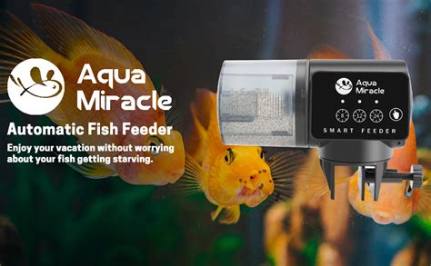 AquaMiracle Automatic Fish Feeder for Aquarium, Fish Feeder Automatic Dispenser with Timer Fish ...