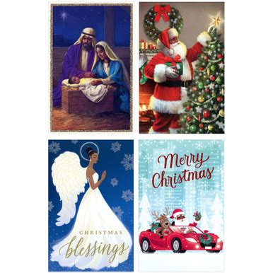 African American Card Assortment: Manger Scene, Angel and Santa Box of ...