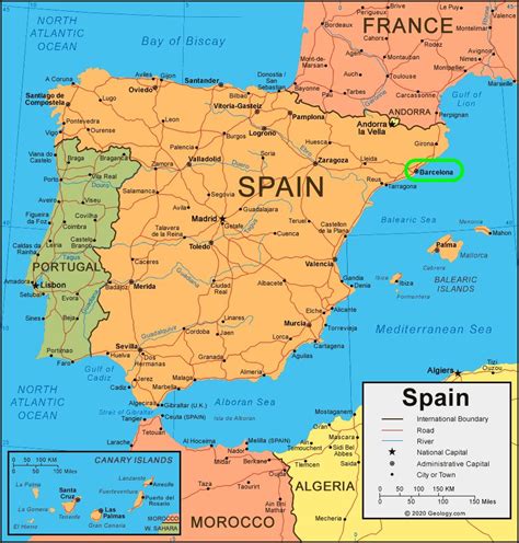 Barcelone sur une carte - Carte de barcelone sur une carte (Catalogne, Espagne)