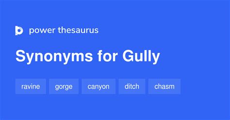 Gully synonyms - 532 Words and Phrases for Gully