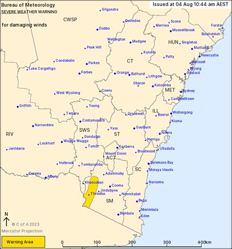 NSW Severe Weather Warning: Damaging Winds - ewn.com.au Alert