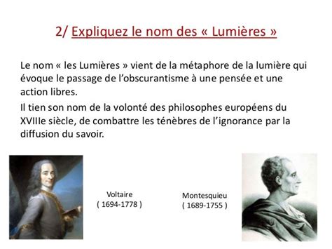 Le siècle des lumières