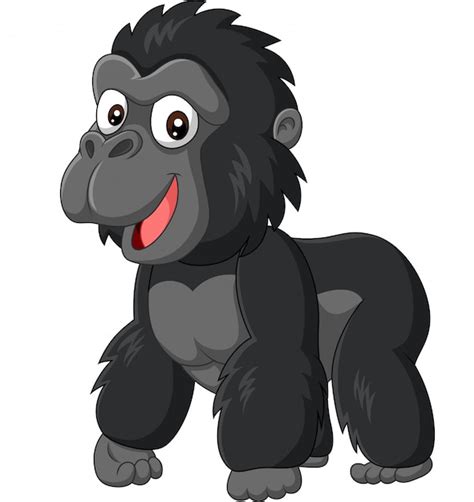 Premium Vector | Cartoon baby gorilla on white background