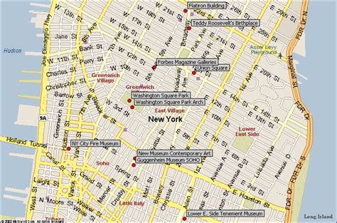 Greenwich Village-East Village New York City Attractions Map - Find the NYC attraction you seek ...