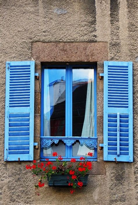 20130806_02k Blue window shutters | Morlaix, France | Windows and doors, Beautiful doors, Windows