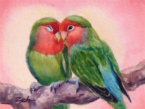 Janet Zeh Original Art Watercolor and Oil Paintings: Love Birds Fine ...