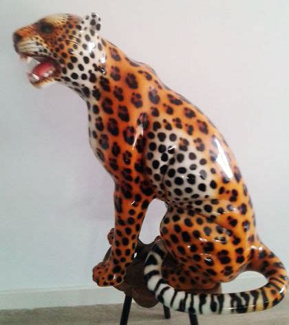 Large leopard statue from porcelain (90 cm in height) - Catawiki