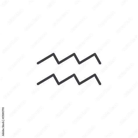 Aquarius zodiac sign line icon, outline vector sign, linear style ...