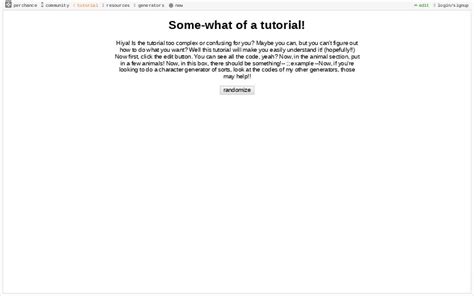 Some-what of a tutorial! ― Perchance Generator