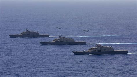 USS Sioux City (LCS 11), USS Wichita (LCS 13) and USS Billings (LCS 15) operating together ...