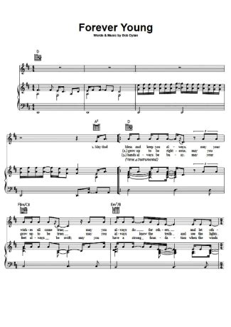 Bob Dylan - Forever Young - Sheet Music For Piano