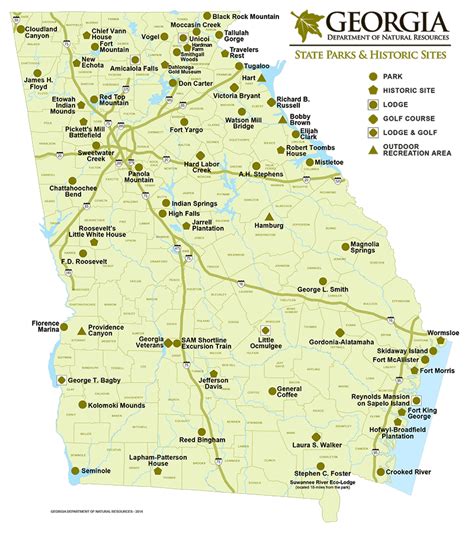 √ Georgia National Parks Map