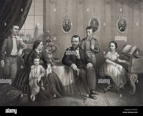 General Grant and his family Stock Photo - Alamy