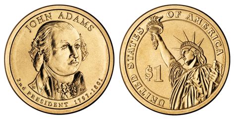 2007 P Presidential Dollar John Adams Golden Dollar Coin Value Prices ...