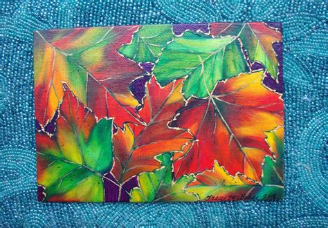 Fall leaves painting, Autumn artwork, Fall decor, leaf art, by TracyMcGeheeArtist on Etsy | Leaf ...