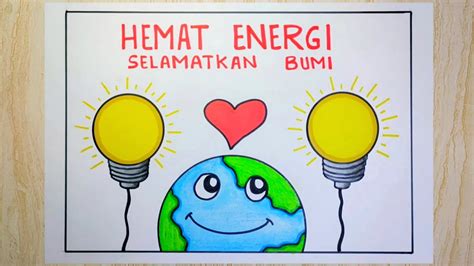 Menggambar poster hemat energi yang mudah - YouTube