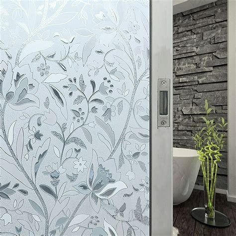 Waterproof Window Film Glass Privacy Film PVC Decorative Flower ...