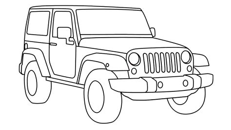 How to draw Jeep Wrangler - YouTube