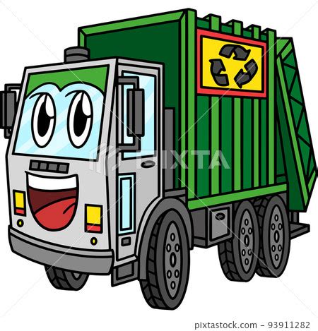 Garbage Truck with Face Vehicle Cartoon Clipart - Stock Illustration [93911282] - PIXTA