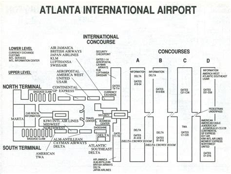 El aeropuerto de Atlanta mapa de la terminal de s - Atlanta airport terminal s del mapa (Estados ...