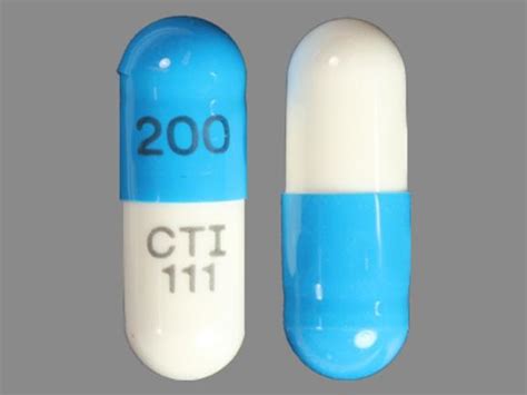 200 CTI 111 Pill Blue & White Capsule/Oblong - Pill Identifier