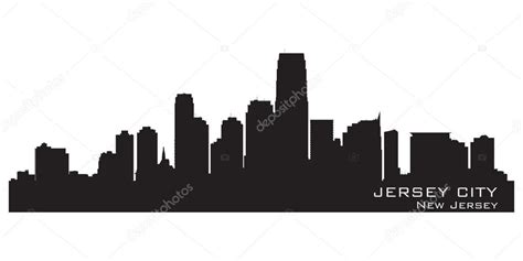 Jersey City, New Jersey skyline. Detailed silhouette Stock Vector Image ...