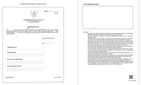 Resmi Diluncurkan, Ini Format dan Isi Sertifikat Tanah Elektronik ...