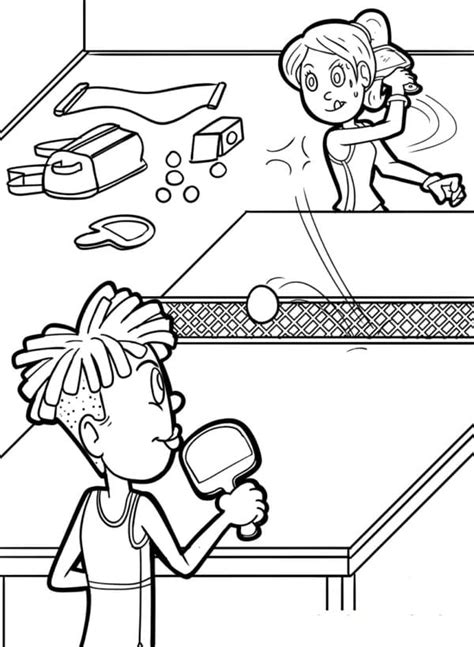 Kids Play Ping Pong coloring page - Download, Print or Color Online for Free