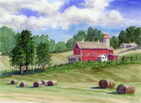 Watercolor Farm Scenes at GetDrawings | Free download