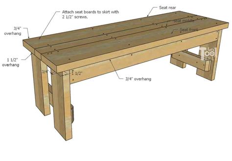 DIY Wood Bench with Back Plans - Her Tool Belt